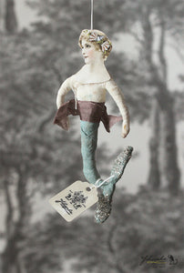 Spun Cotton Ornament Mint Mermaid