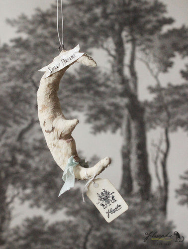 Spun Cotton Ornament Moon 