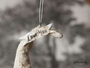 Spun Cotton Ornament Moon "Love"