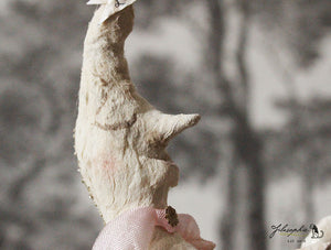 Spun Cotton Ornament Moon "Love"