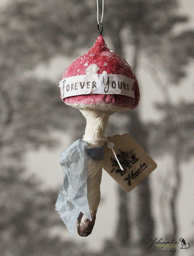 Spun Cotton Ornament Red Mushroom 