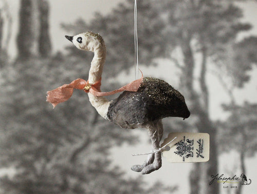Spun Cotton Ornament Ostrich