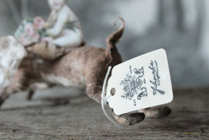 Spun Cotton Ornament  Jumping Hare with Baby