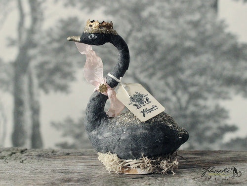 Spun Cotton Figurine Swan