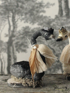 Bridal Swans Set of 2 Spun Cotton Figurines