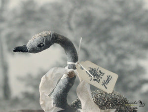 Grey Swan Spun Cotton Figurine