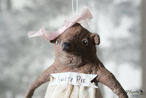 Spun Cotton Ornament Teddy Bear Girl