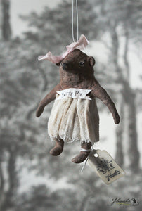 Spun Cotton Ornament Teddy Bear Girl