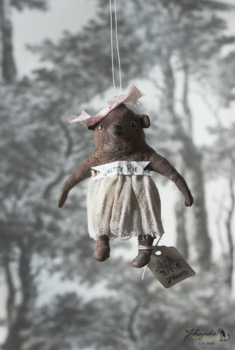 Spun Cotton Ornament Teddy Bear Girl