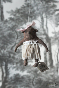 Spun Cotton Ornament Teddy Bear Girl