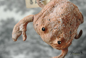 Crab with Glitter Spun Cotton Figurine