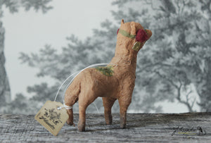 Brown Llama Spun Cotton Figurine