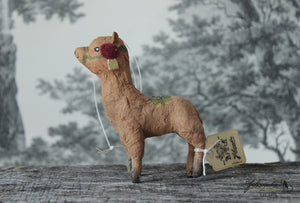 Brown Llama Spun Cotton Figurine