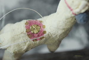 White Llama Spun Cotton Figurine